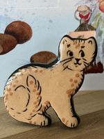 KATZE  AUS  PORZELLAN  DEKORATION