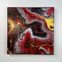 Acryl-Flüssigmalerei, quadratisch