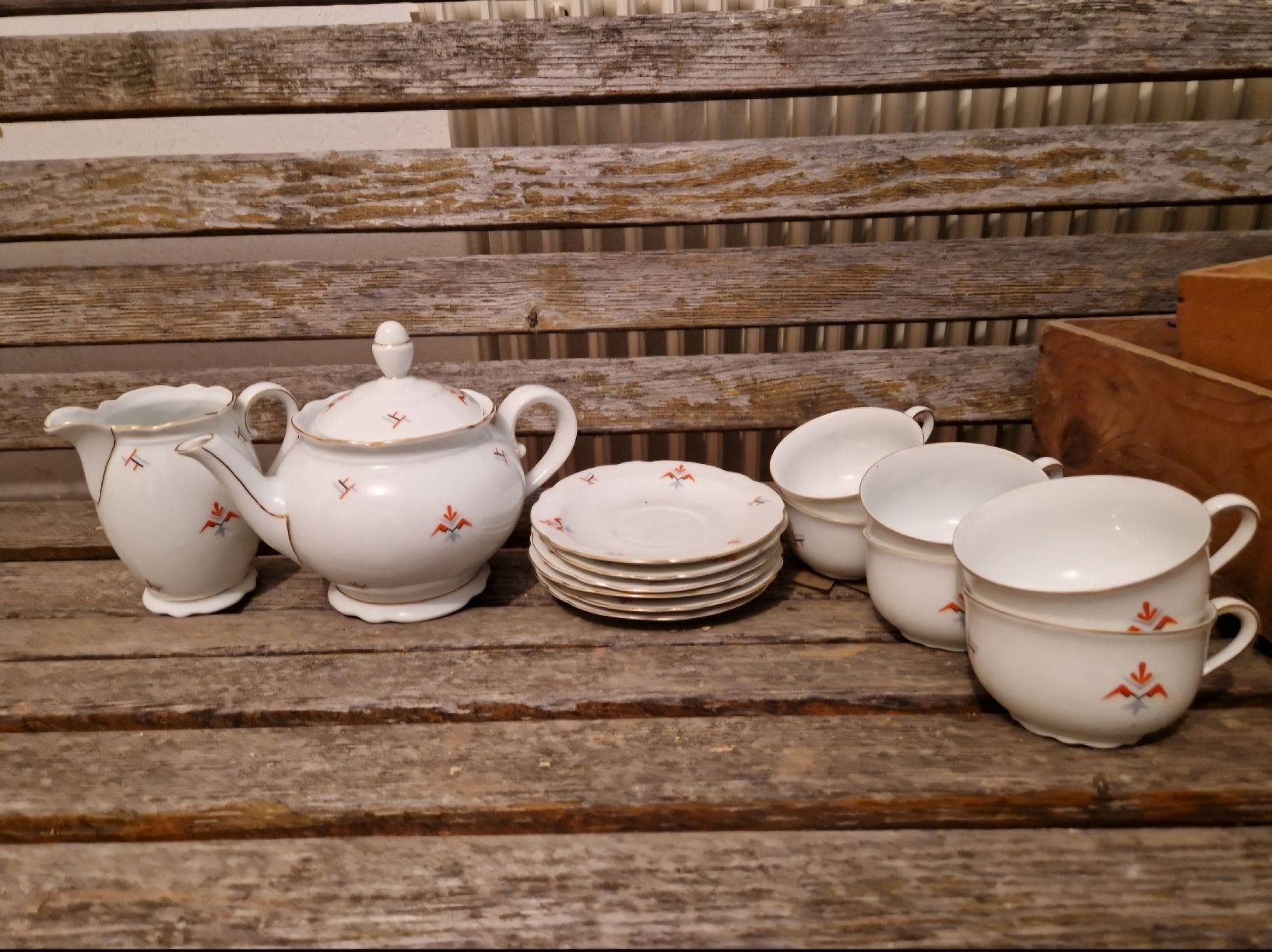 Set di piatti: Service à thé en porcelaine, 1920 – Usato da Ecublens FR venduto da isa_6lfp