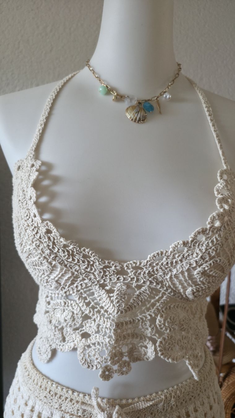 Lots de vêtements: Crocheted Two-Piece Set Cream  – D'occasion à Klingnau par fairy.princess 2