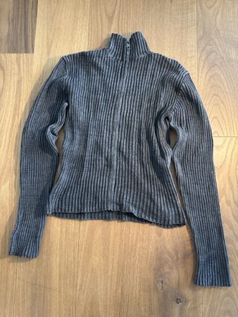 Jaded London Grey Ribbed Zip Neck Sweater Size XS