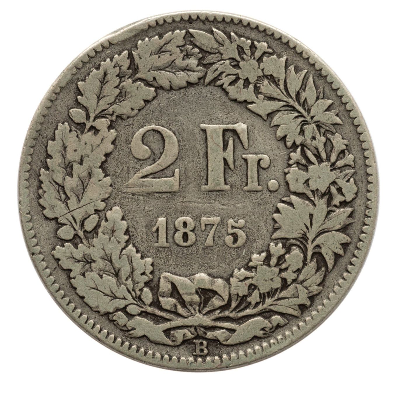 Tutti le monete: 2 Franken 1875 Silber – Usato da Rotkreuz venduto da Swiss-Coins