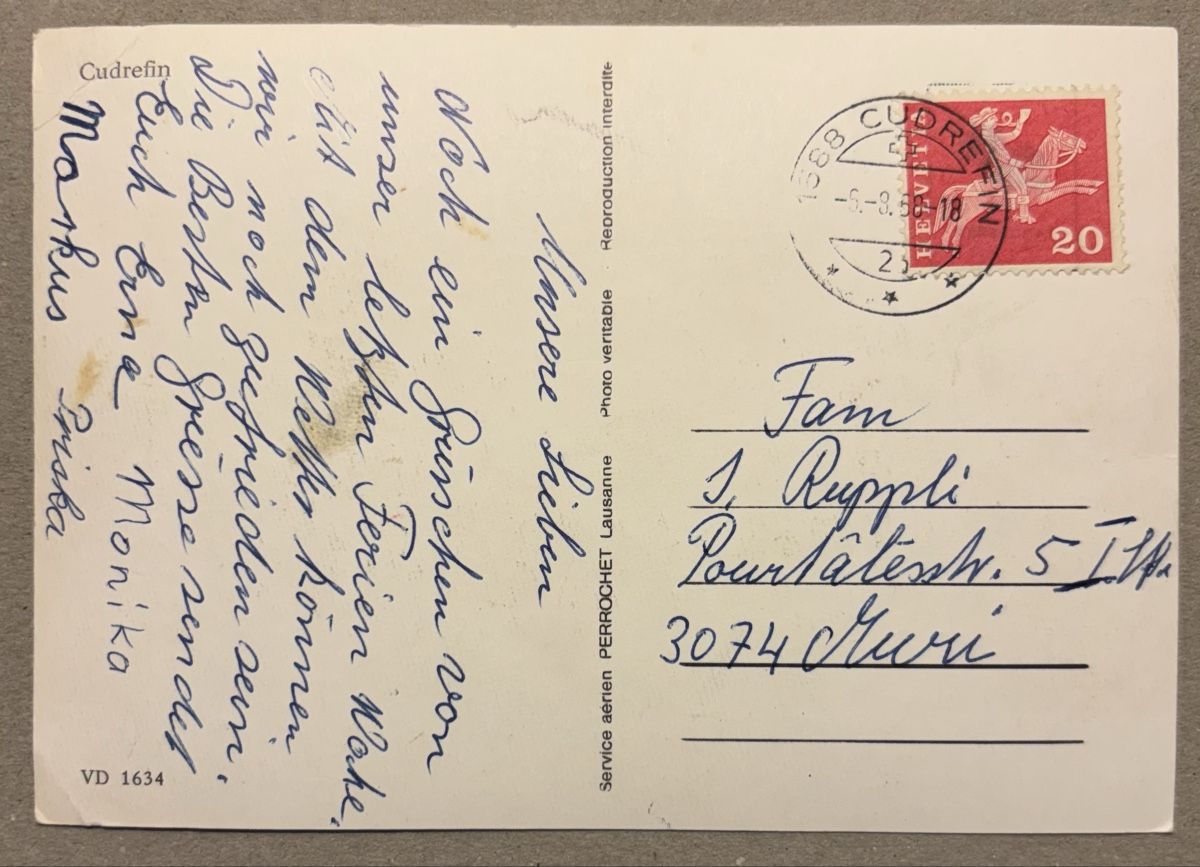 Cartoline postali: Flugaufnahme Cudrefin – Usato da Luzern venduto da Balbel 1
