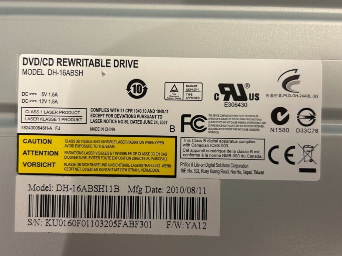 Philips Registratori: DVD/CD REWRITABLE  Model DH-16ABSH (für Einbau in PC) – Usato da Hinwil venduto da steelpuls 3