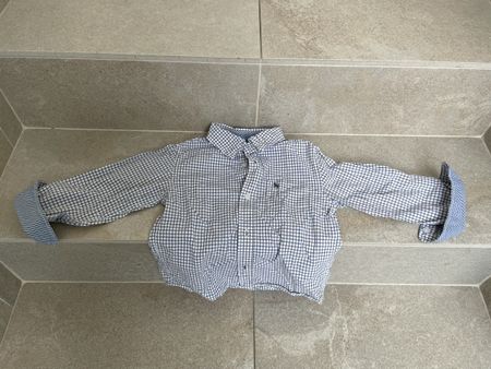 Jungenhemd Gr. 104 kariert blau/weiss - guter Zustand