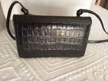 Zara Black Croc Effect Small Bag