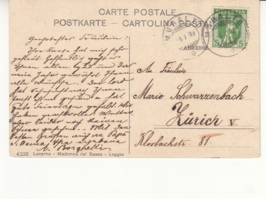Cartoline postali: Madonna del Sasso 1909 – Usato da Bürglen TG venduto da StampGraf 1