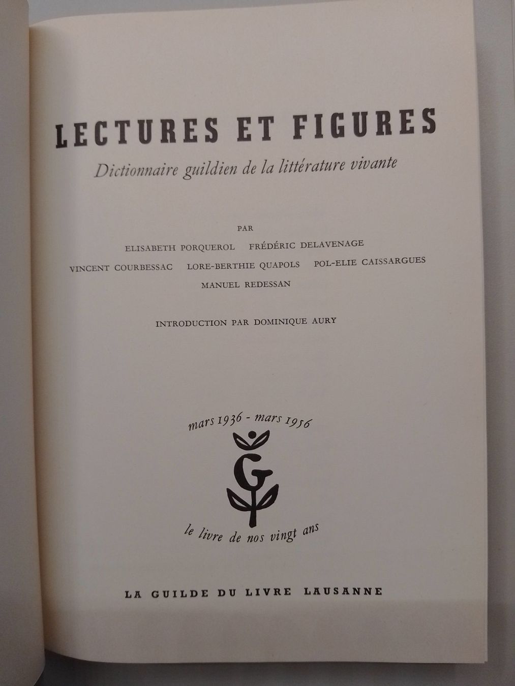 Bücher: Lectures et figures, biographies d'auteurs, 1956 – Neu (gemäss Beschreibung) aus Echandens von Gamora32 2