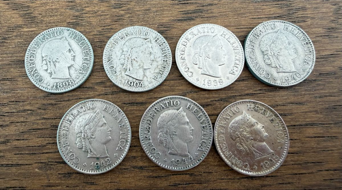 Tutti le monete: 7 alte 10 Rp Stücke – Usato da Seengen venduto da Gegu2