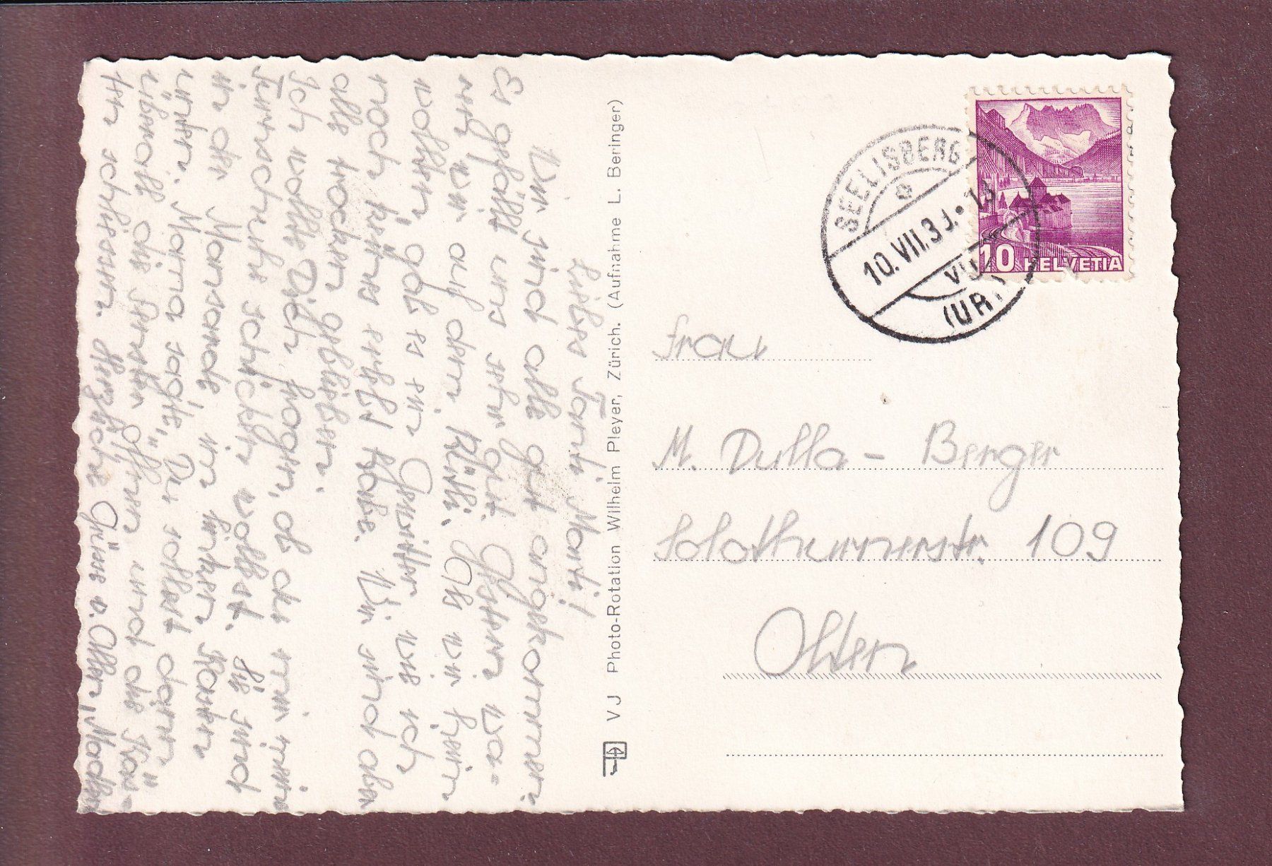 Cartoline postali: URNERSEE - 1938 – Usato da Pully venduto da nicecards 1
