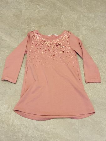 H&M Kleid, Gr. 110/116, rosa mit Pailletten, Herbst 🍂