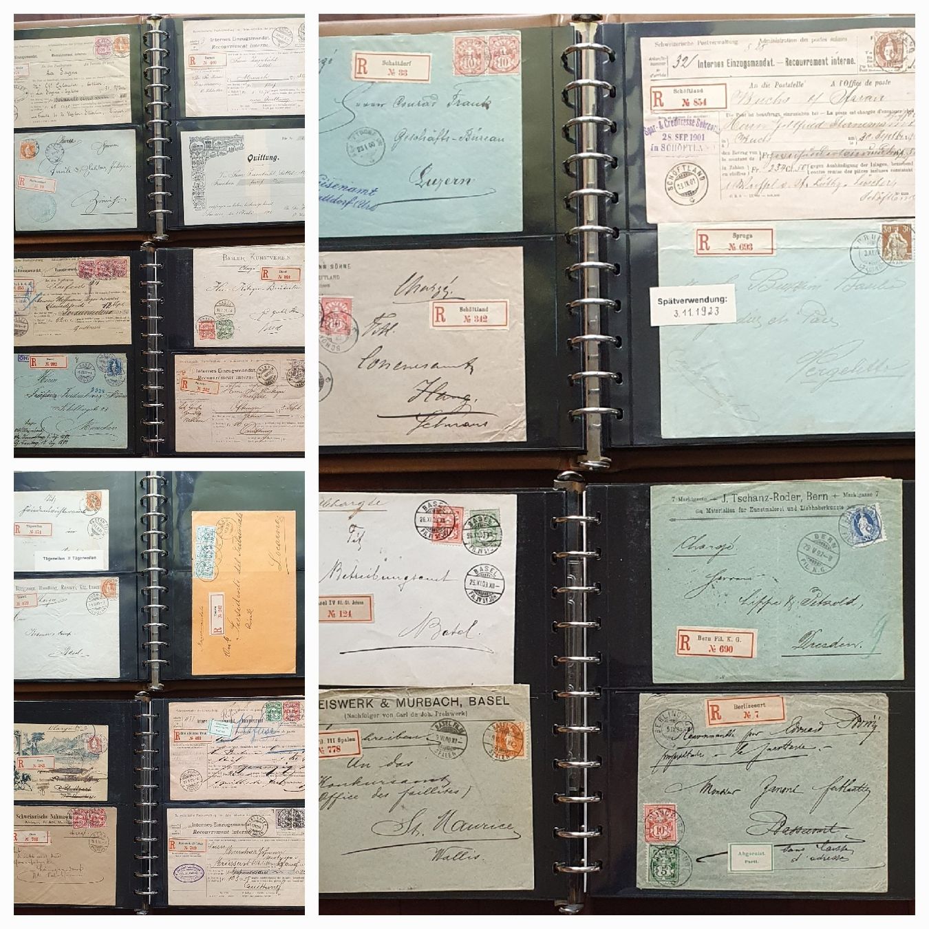 Alle Briefmarken: 159 Briefe Stehnde Helvetia - Ziffermuster R-ZETTEL – Gebraucht aus Kreuzlingen von Rschweiz1 1