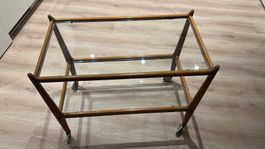 Vintage Couchtisch, gebraucht mit kaputter (!) Glasplatte