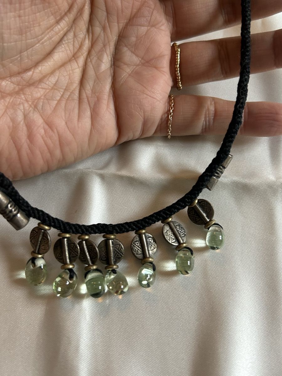 Catenine: Vintage Boho Chic Halskette schwarz Silber – Usato da Bern venduto da FreitagsSachen22 2