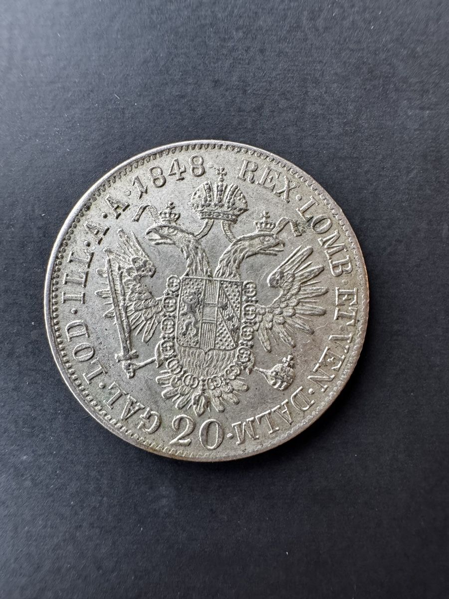 Alle Münzen: Österreich - 20 Kreuzer 1848 – Gebraucht aus Meilen von coins4sale 1