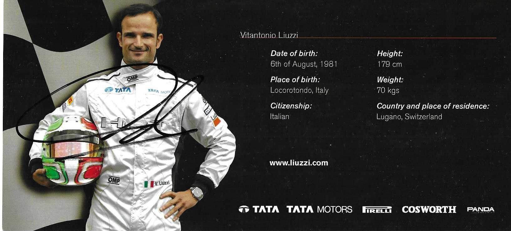 Autografi: Liuzzi, HRT 2011, original signiert! – Usato da Grünenmatt venduto da F1Racing-Switzerland 1