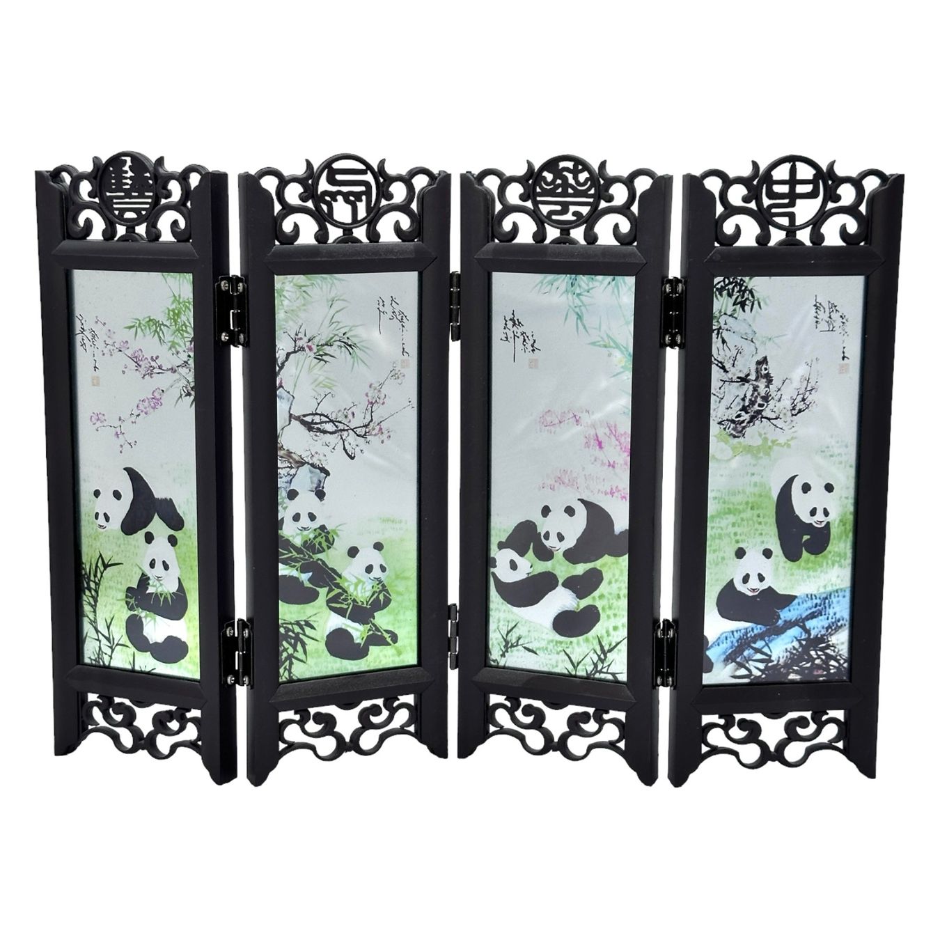 Paravents: Mini paravent chinois en bakélite verre peint calligraphie – Gebraucht aus Morges von vintiques