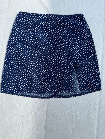 Jupe bleue et blanche à motifs T.XS