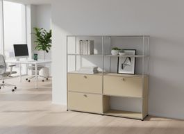 USM Haller Regal 2x4 Beige / Neu (mit A Gestänge)