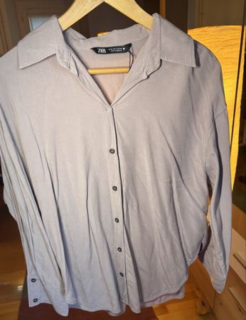 Camicia Zara oversize lilla nuova con etichetta, tg. M