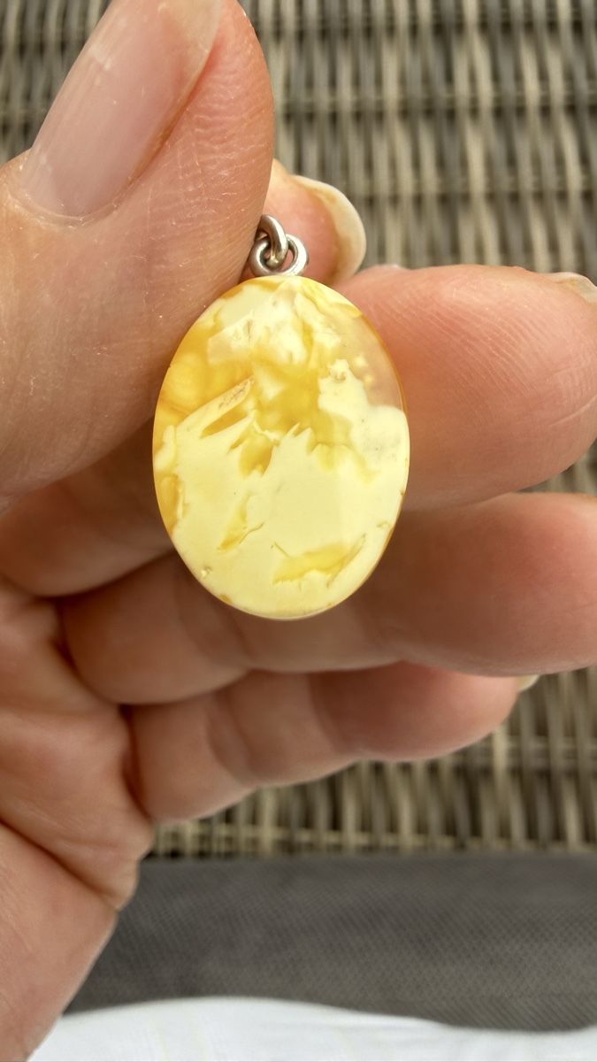 Pendentifs: Milchiger-Bernsteinanhänger, Silberöse – Neuf avec emballage d'origine à Ebikon par elischka 2