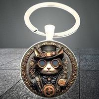 🐱⚙️ Steampunk-Katzen Schlüsselanhänger 🐾✨