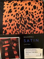 Schwarze Satin-Bettwäsche mit Leo-Muster, 160x210 cm