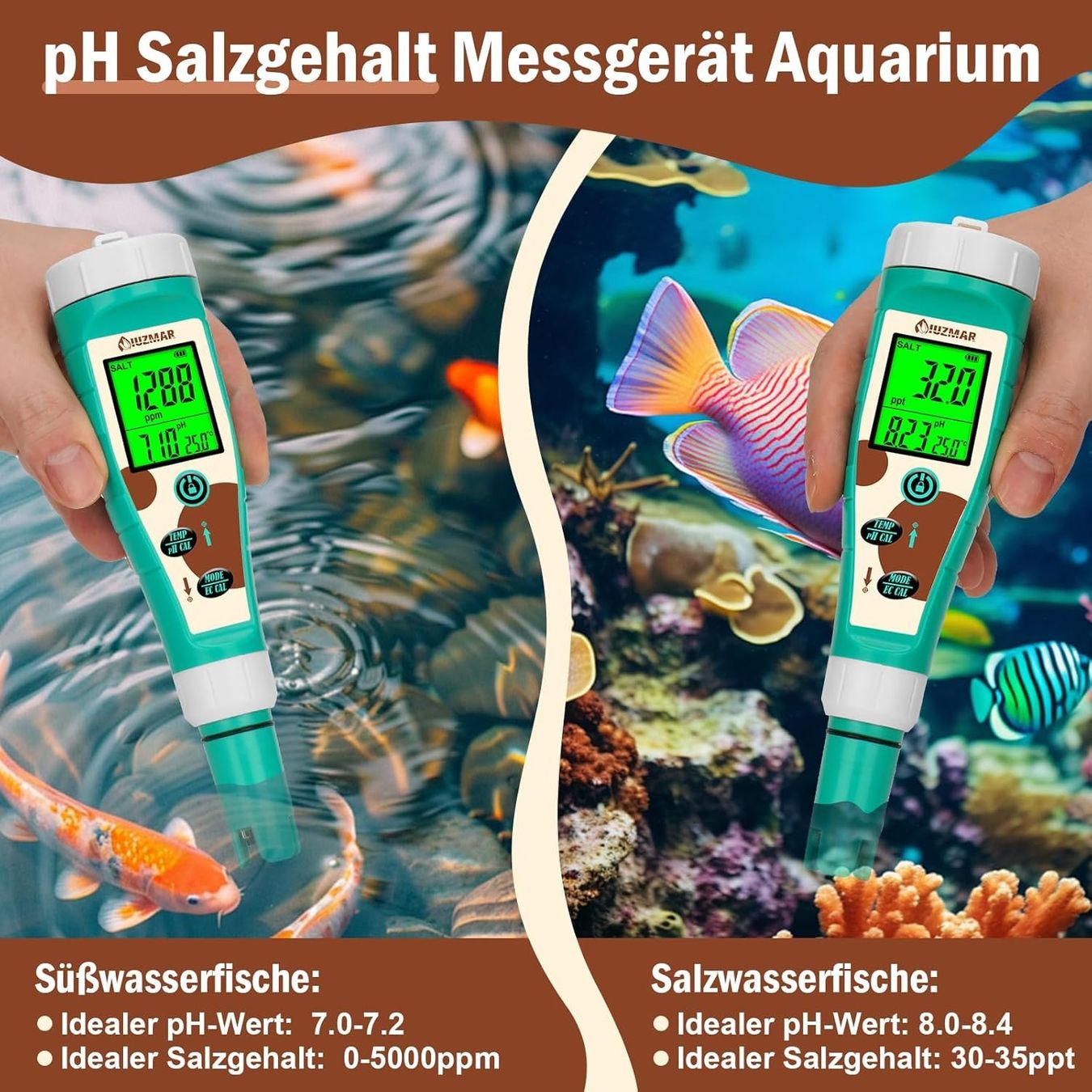 Misurare: 8-in-1 Wassertester pH Chlor Salz ORP TDS Pool Hydrokultur – Nuovo e nell'imballaggio originale da Hallau venduto da Sale50OFF 4