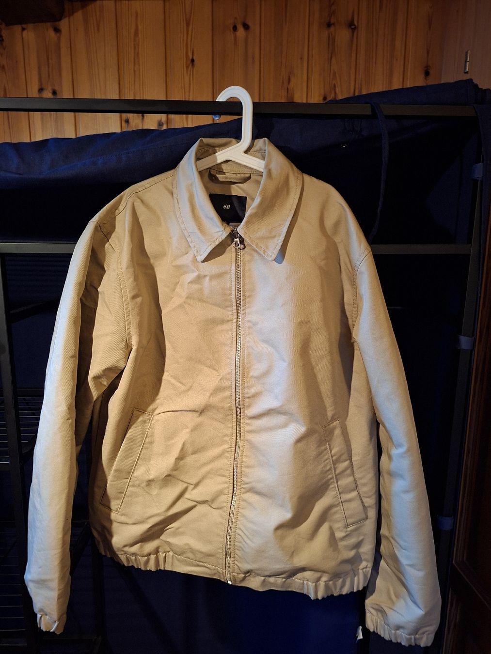 H&M Jacken: Veste mi-saison H&M beige, fermeture éclair, taille L – Gebraucht aus Veyras von pingoo1401