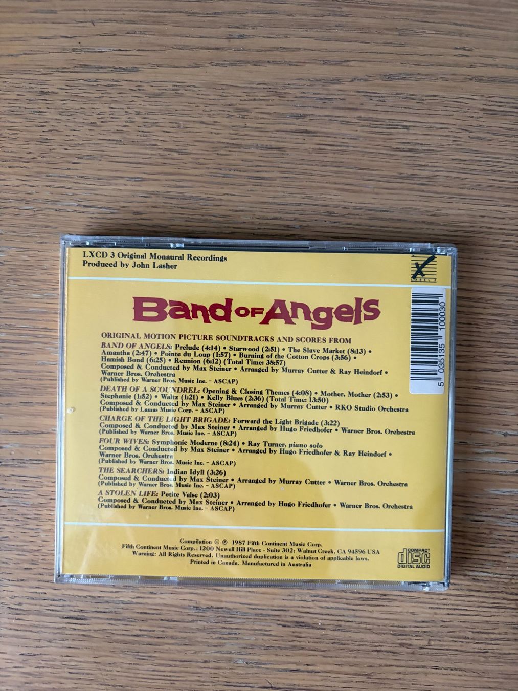 CD: CD BAND OF ANGELS PAR MAX STEINER – Usato da Geneve venduto da tigre69 1