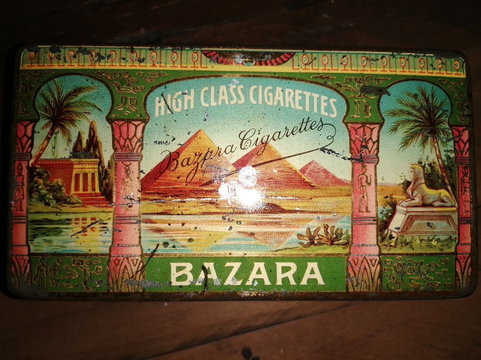 Tabak: Antike Blechdose Bazara 100 Zigaretten schöne Dose 1900 – Gebraucht aus Zürich von Tin4Life