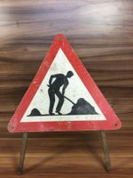 Gebrauchtes altes Baustellenschild 3 Bein