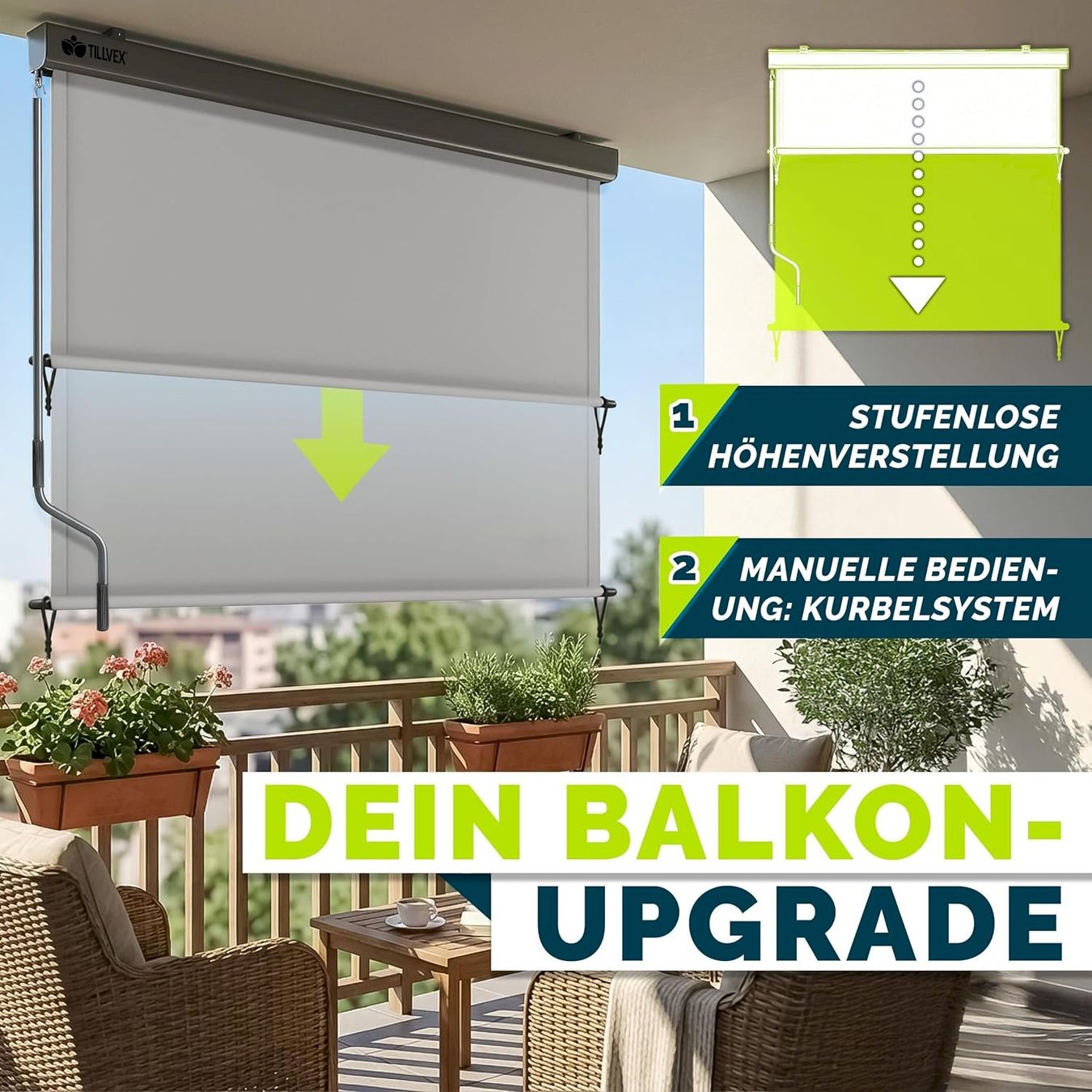 Markisen: Aussen-Senkrechtmarkise 200x250 grau – Neu und originalverpackt aus Bottighofen von zaap 1