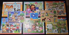 9x Kinder Puzzle Set (Paw Patrol; Disney Bambi usw.)