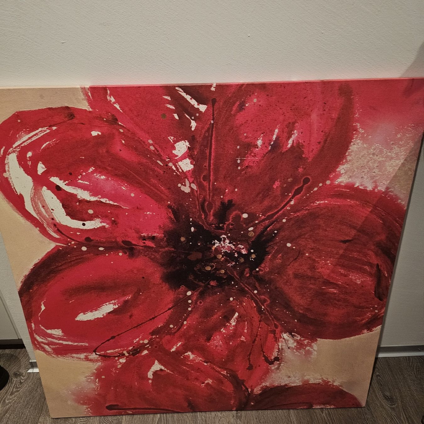 Poster & Bilder: Rote Blüte - Leinwandbild, modern 90x90 – Gebraucht aus Weiach von Ece97