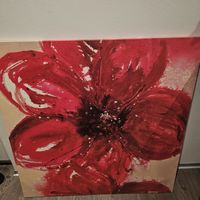 Rote Blüte - Leinwandbild, modern