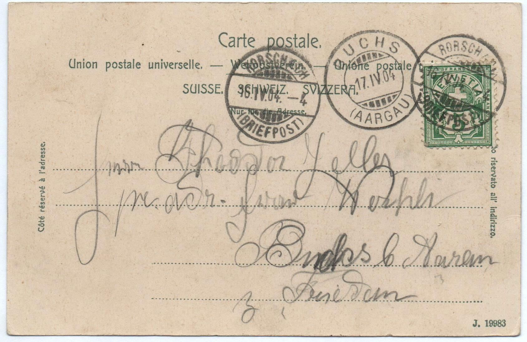 Cartoline postali: RORSCHACH Toggenburger Bank, Hotel Anker – Usato da Jona venduto da philajona 1