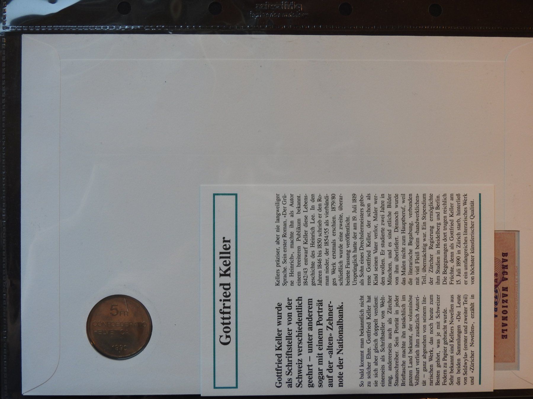 Banknoten: Numisbrief mit 10 Fr Banknote u. Sonder 5 Fr ! – Gebraucht aus Rain von Sudena 1