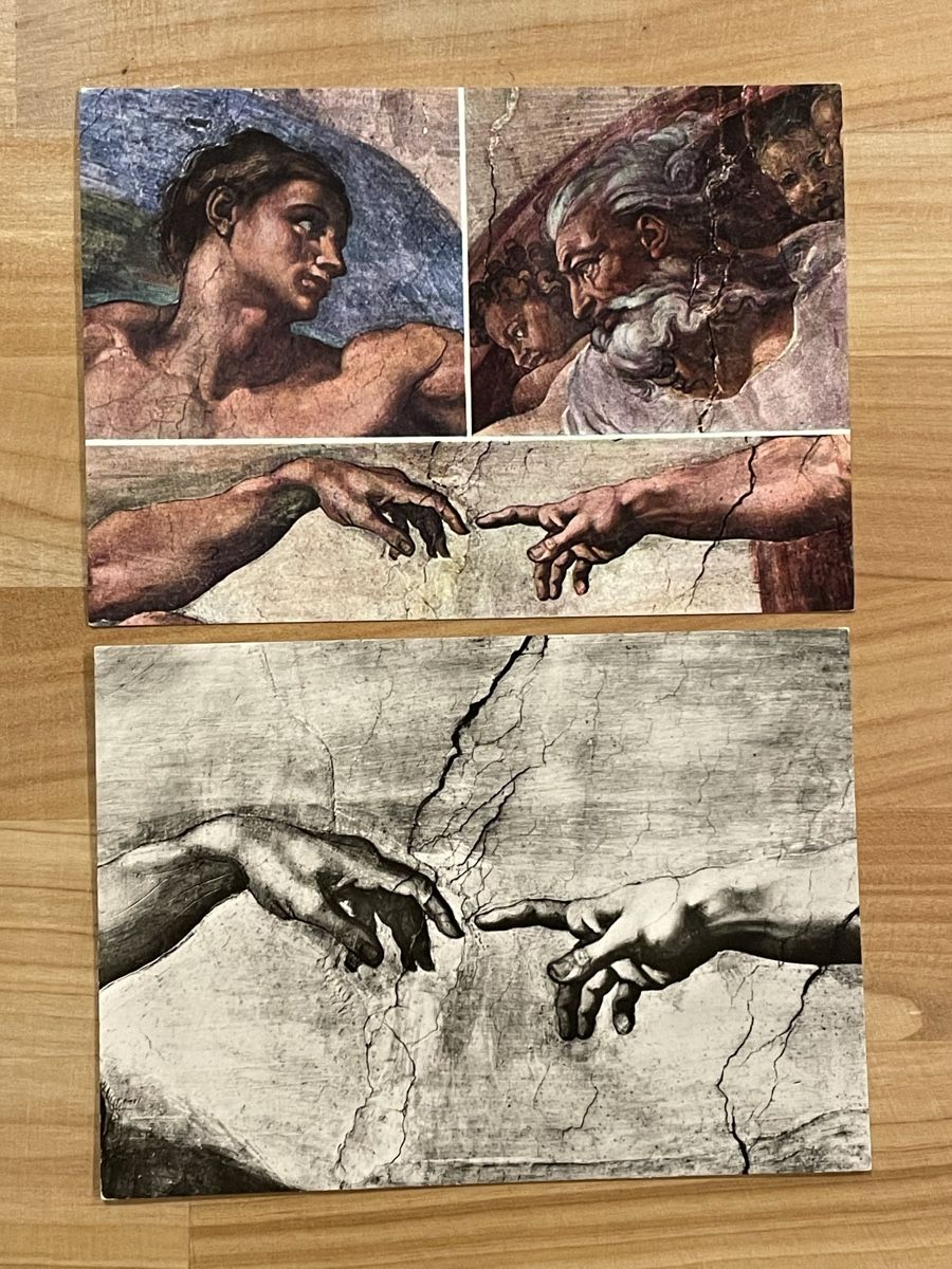 Cartoline postali: 2 AK mit Kunst von Michelangelo – Usato da Rümlang venduto da Kartenpost1