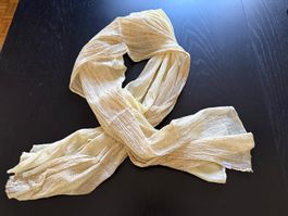 Leichter Sommer Schal, Crinkle Look, Beige/Braun, Top!