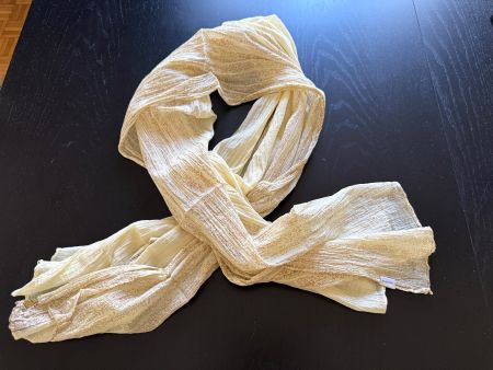 Leichter Sommer Schal, Crinkle Look, Beige/Braun, Top!