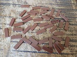 lego 63864 lot de 40 pièces Reddish Brown Tile 1 x 3