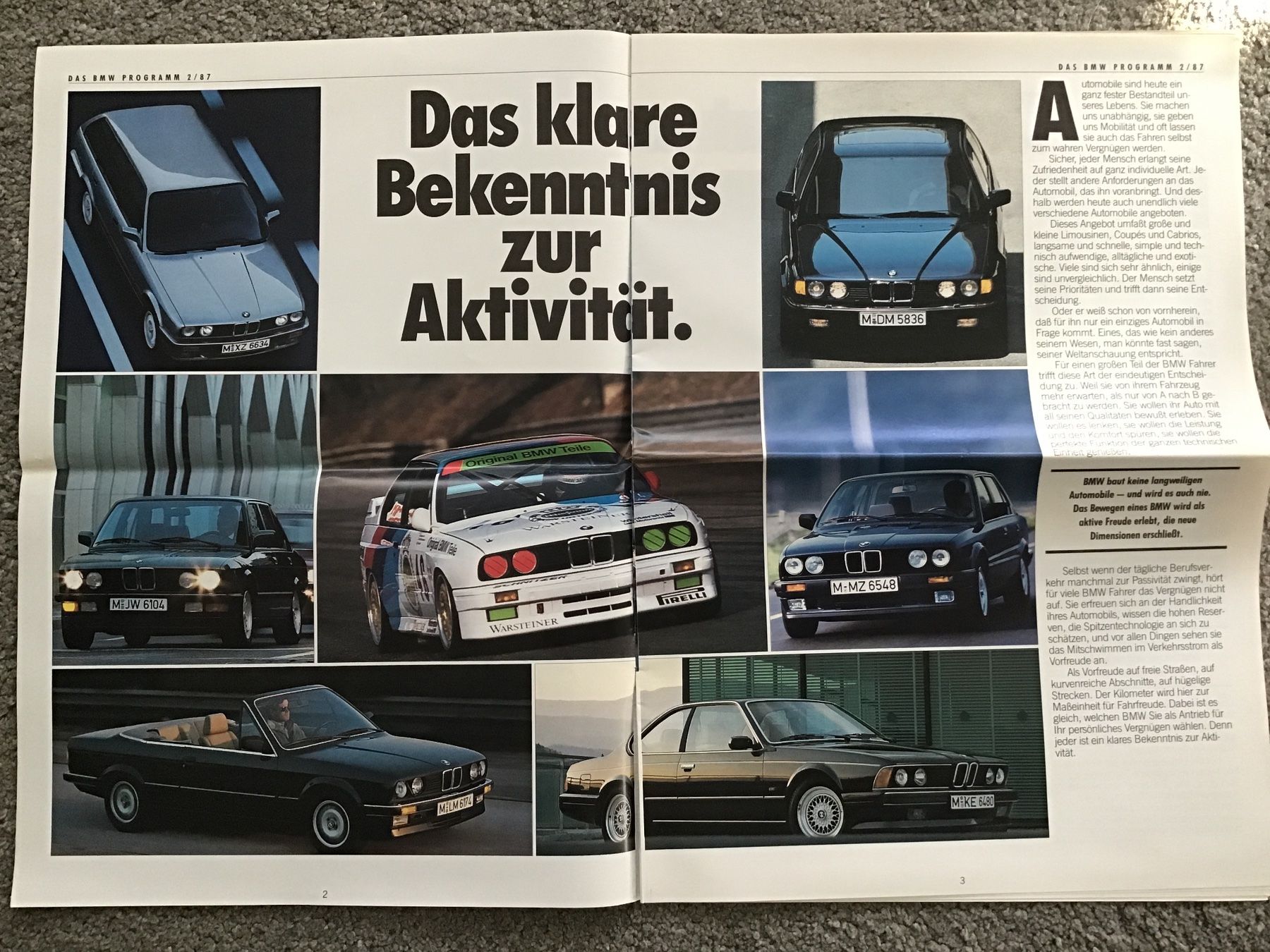 BMW Documenti: BMW Programm Verkaufsprospekt 16 Seiten 2/1987 – Usato da Scherzingen venduto da Starseller62 1