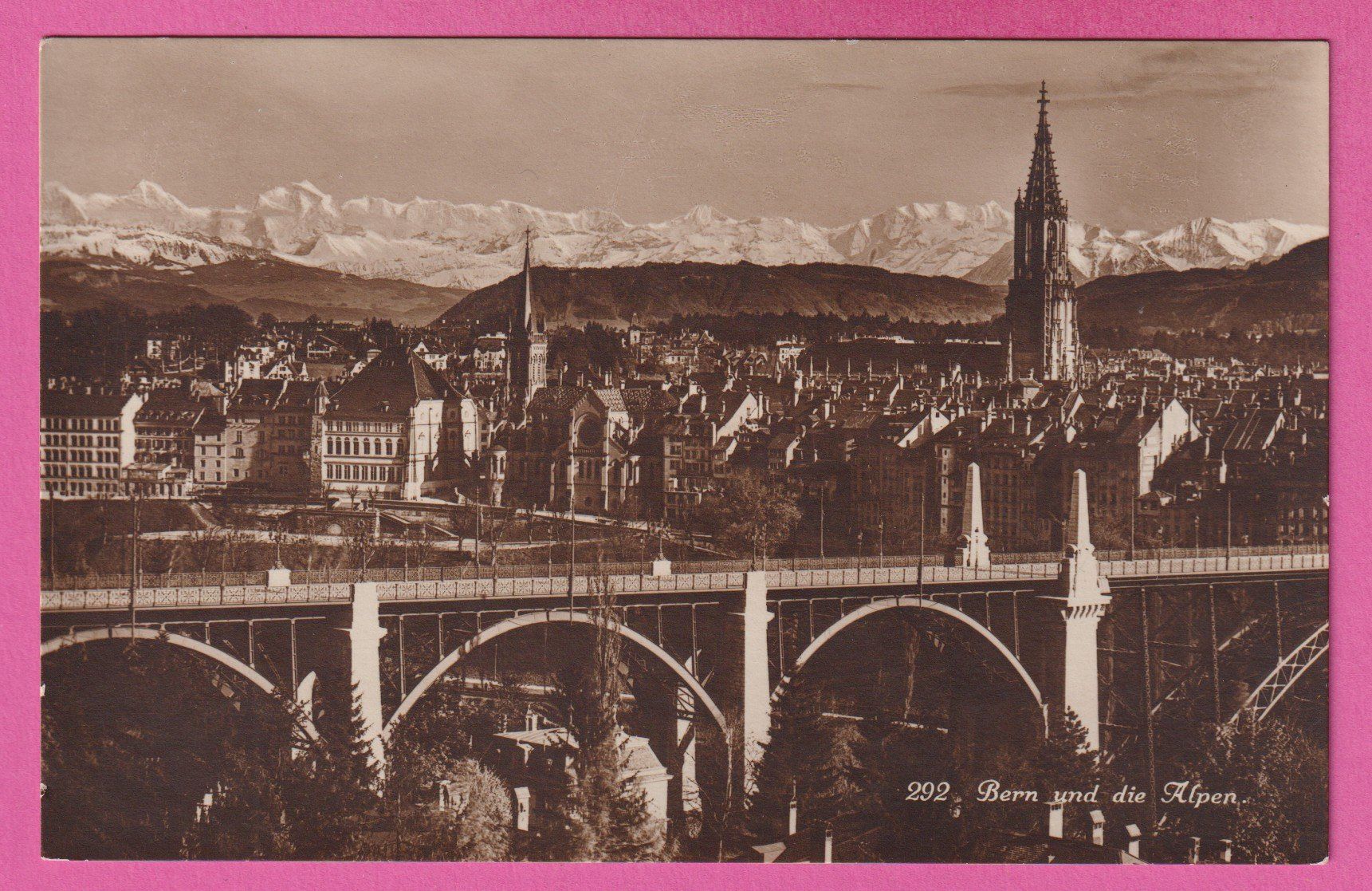 Ansichtskarten: Bern und die Alpen – Gebraucht aus Einsiedeln von dillie