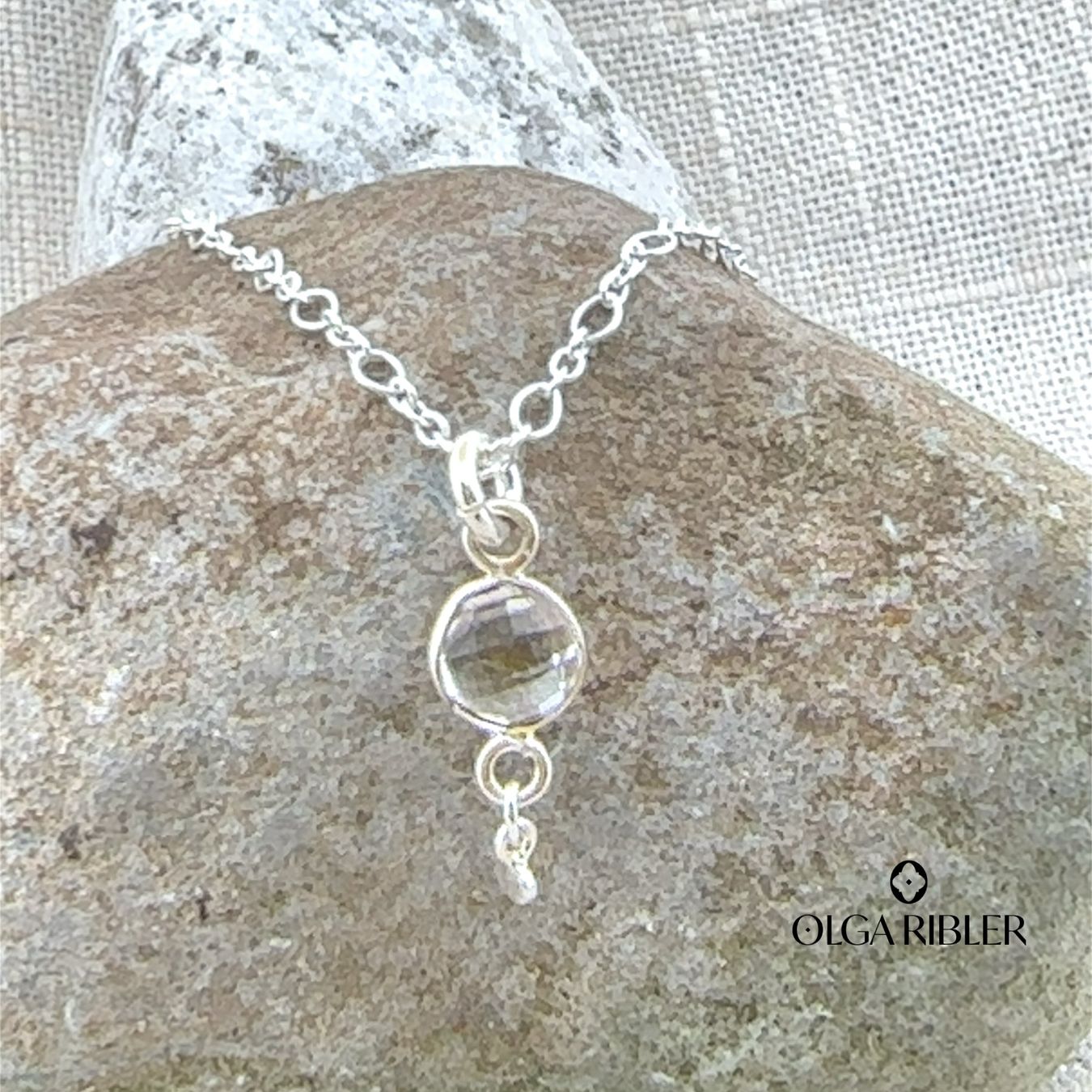 Olga Ribler Ketten: Silberkette fein 2 mm mit Topas 45 cm – Neu (gemäss Beschreibung) aus Luzern von Schmuckoutlet 3