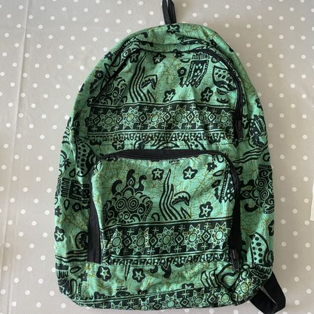 Rucksack, Stoff, Türkis, von Cachet, Ethno Muster, 46 x 37cm