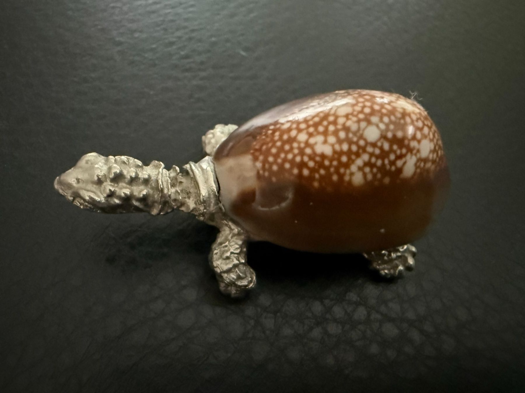 Statuette: Tierfigur  Schildkröte Turtle  Muschel / Metall – Usato da Subingen venduto da ArtBead 3