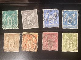 Frankreich 1876 Lot Allegorien Typ II gestempelt