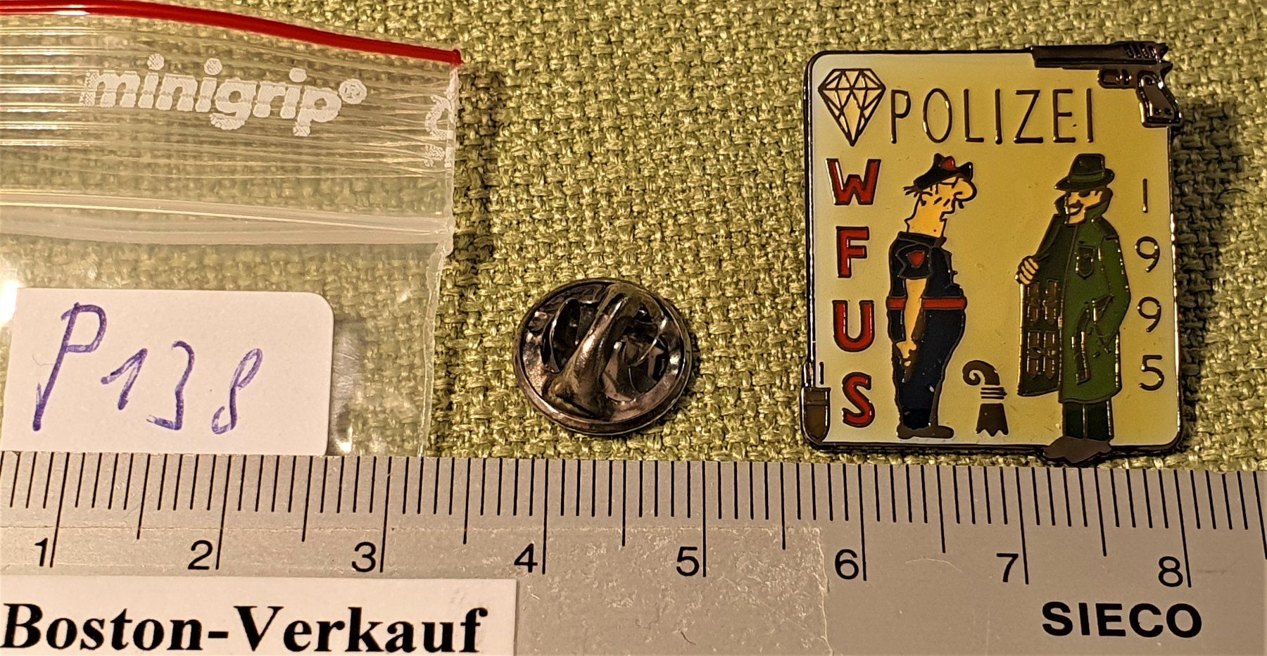 Placchette & Badge: P138 - Pin Polizei Basel 1995 WFUS Nr. 175 – Usato da Reinach BL venduto da Boston-Verkauf 2