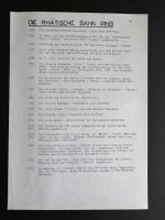 Rhätische Bahn (RhB) Original Dokument 1975 Graubünden